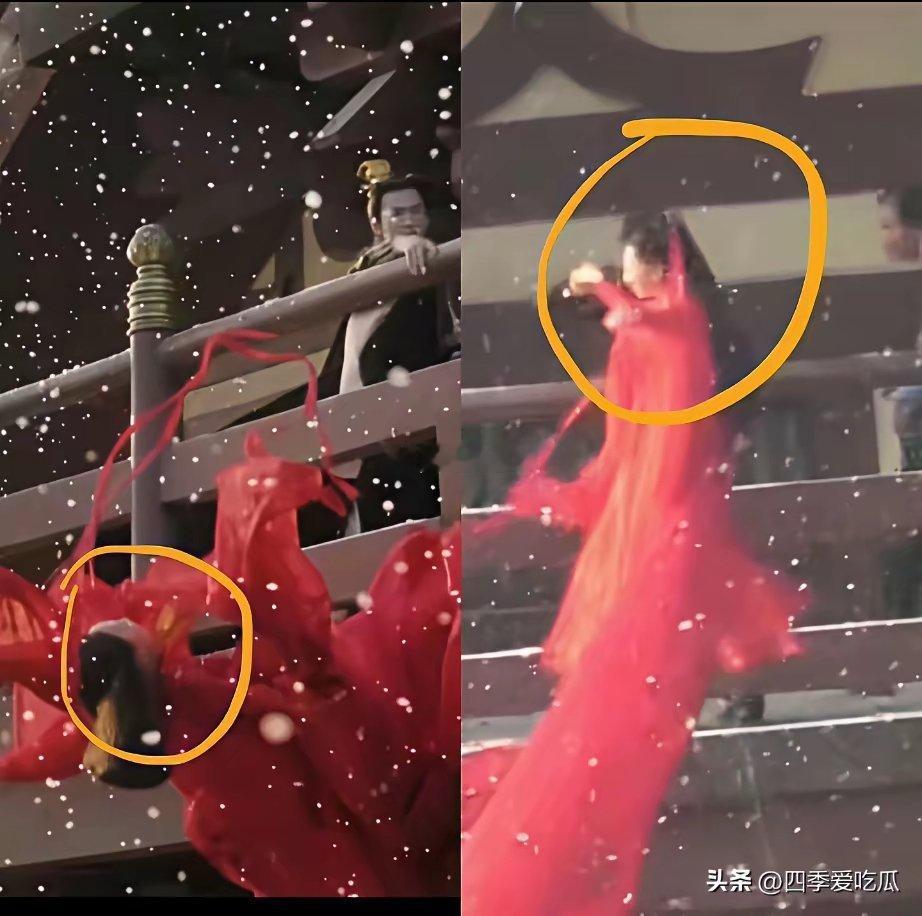 白鹿周生如故这段一身红衣跳城楼夺走了无数人眼泪的名场面，居然是替身拍的 