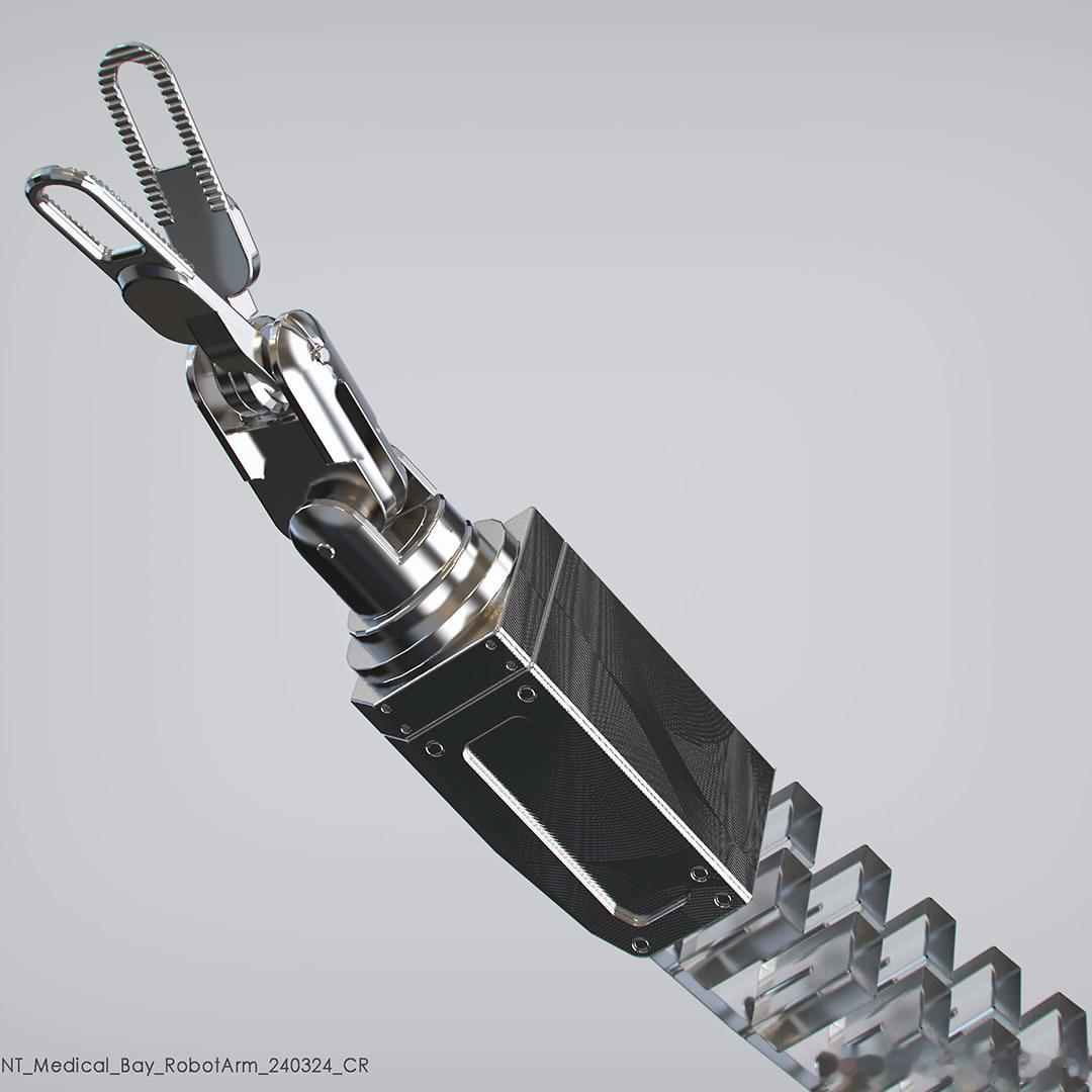 《挽救计划》中医疗机器人手臂的概念设计图 by Christopher Rose