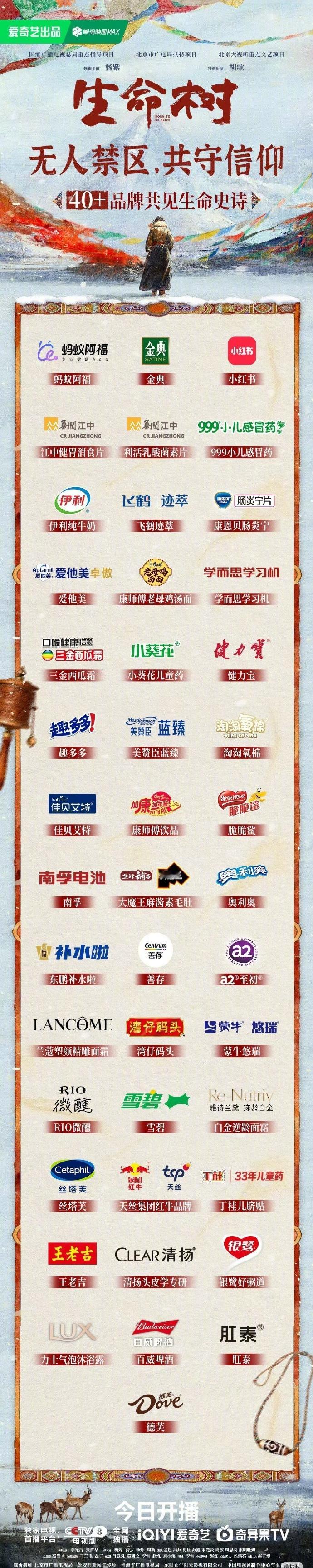 生命树招商/生命树杨紫这些年的商业价值一直很稳定，《生命树》的招商图里的金主多到