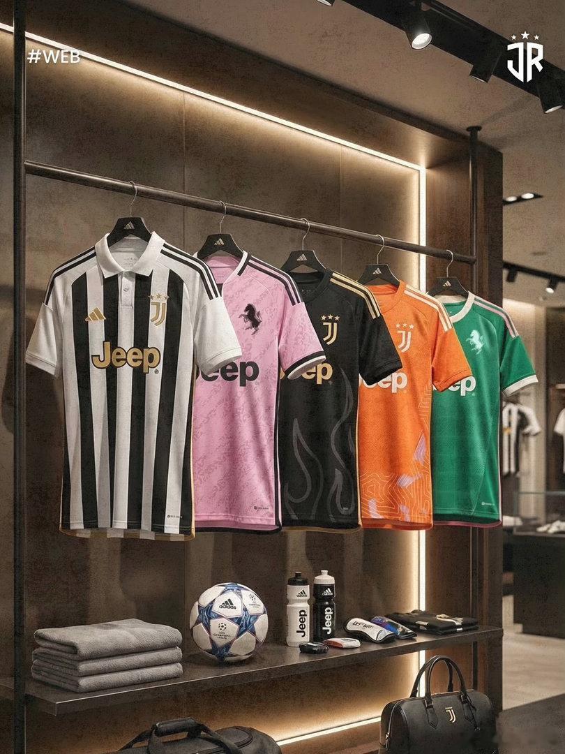 尤文图斯26/27赛季五款球衣集体概念图亮相！尤文图斯意甲联赛欧冠联赛