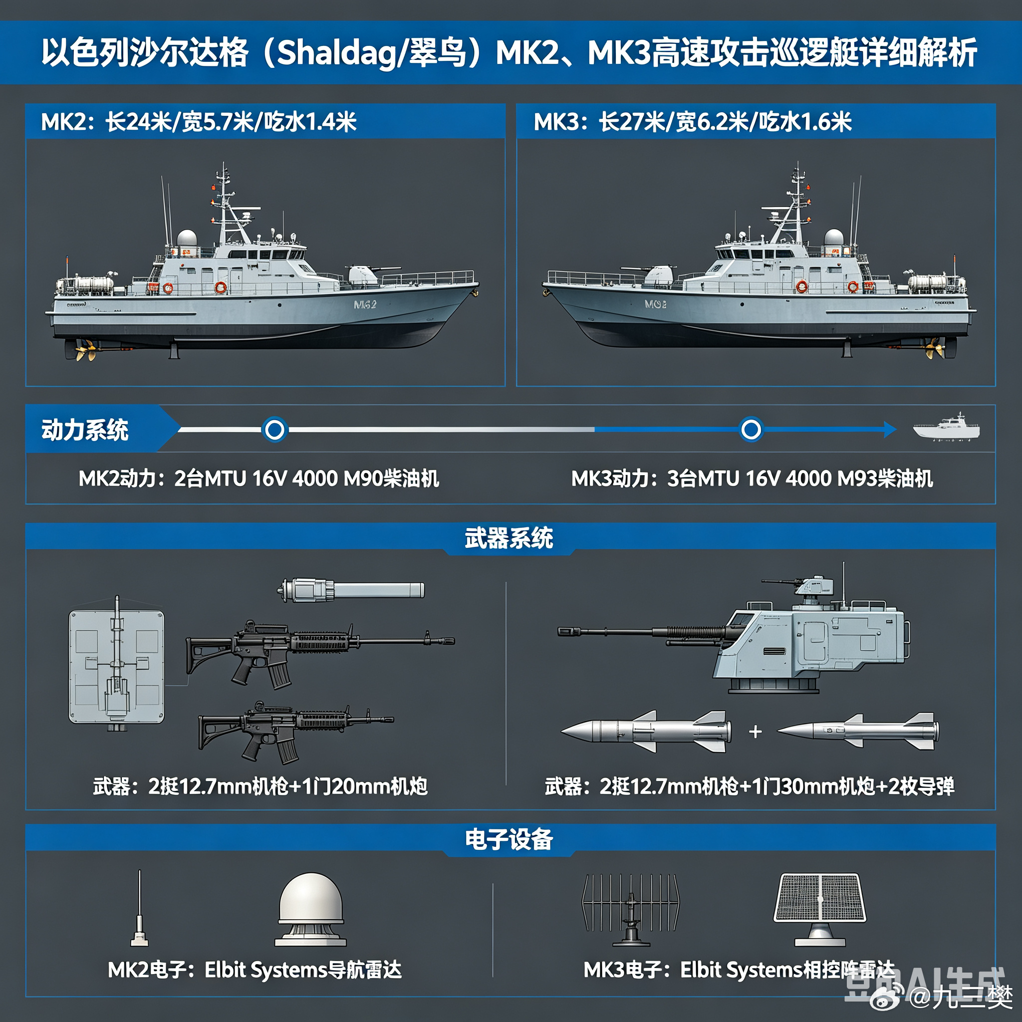 军事ai新视野 以色列沙尔达格（Shaldag/翠鸟）MK2、MK3高速攻击巡逻