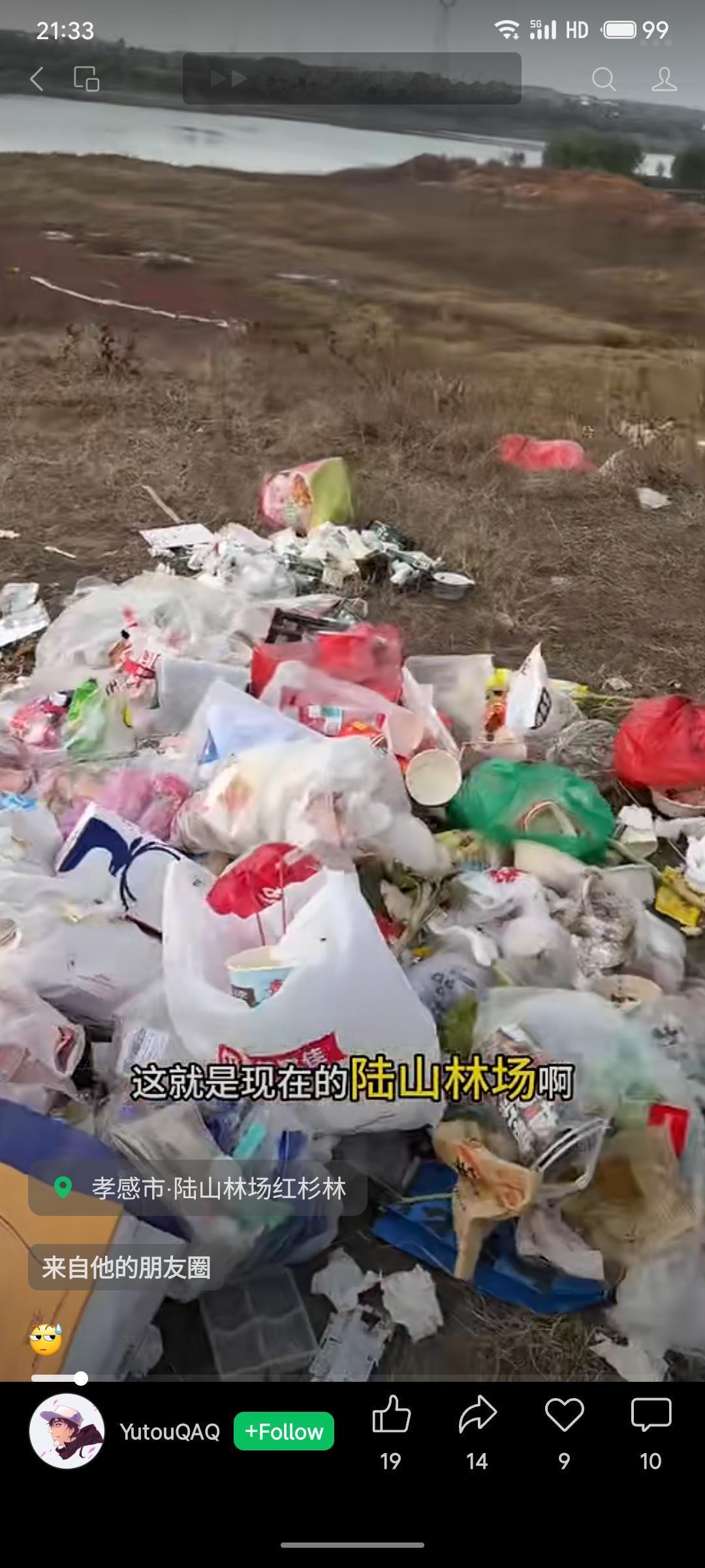 陆山林场美景与垃圾并存，实为生态之殇。游客纷至沓来，却留下遍地狼藉，折射出环保意