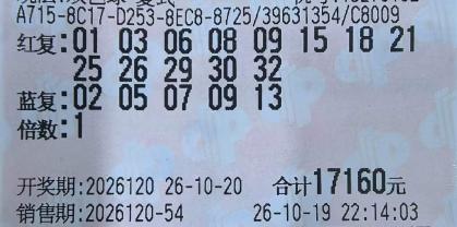 1.7万大票继续上演不抛弃不放弃剧情：13+5复式连续两期霸榜双色球单票最高金额