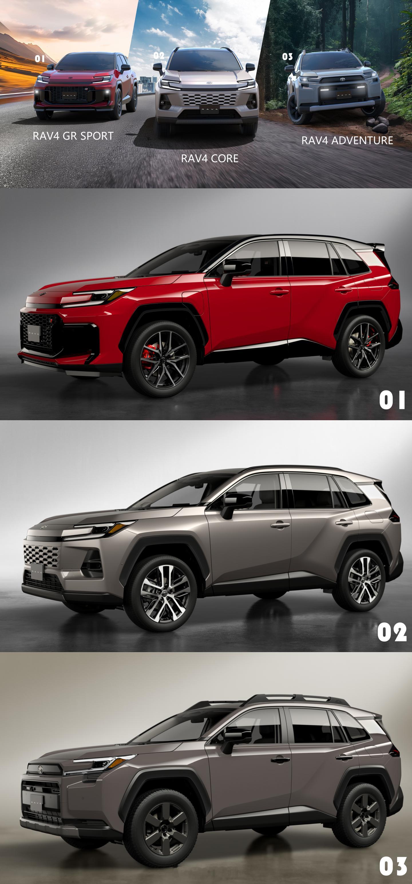 全新一代丰田RAV4发布 全新一代丰田RAV4发布，包括三个版本：RAV4 CO