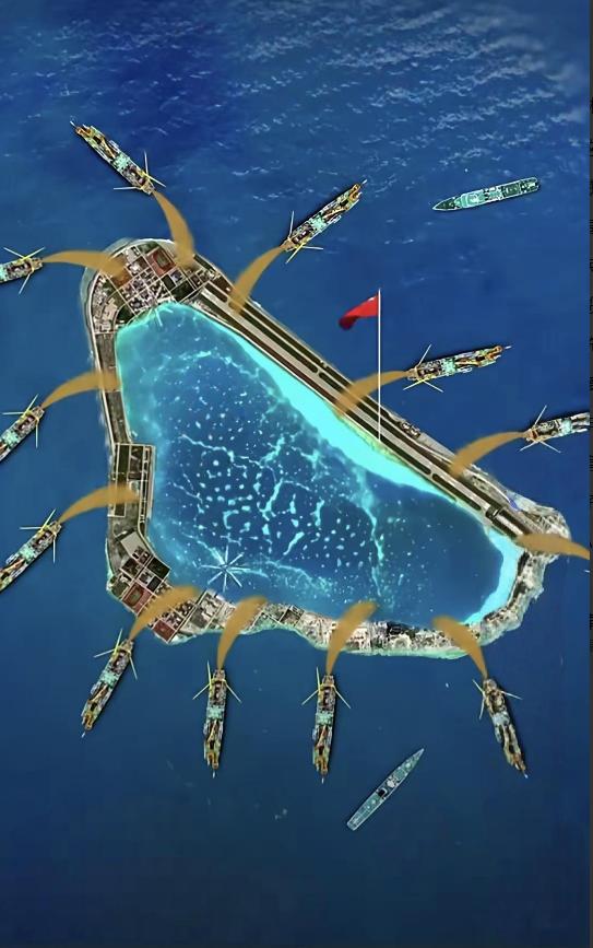 不要再说给黄岩岛填岛了，这是不现实的，我们只能守，黄岩岛周围，出了泻湖范围，水深