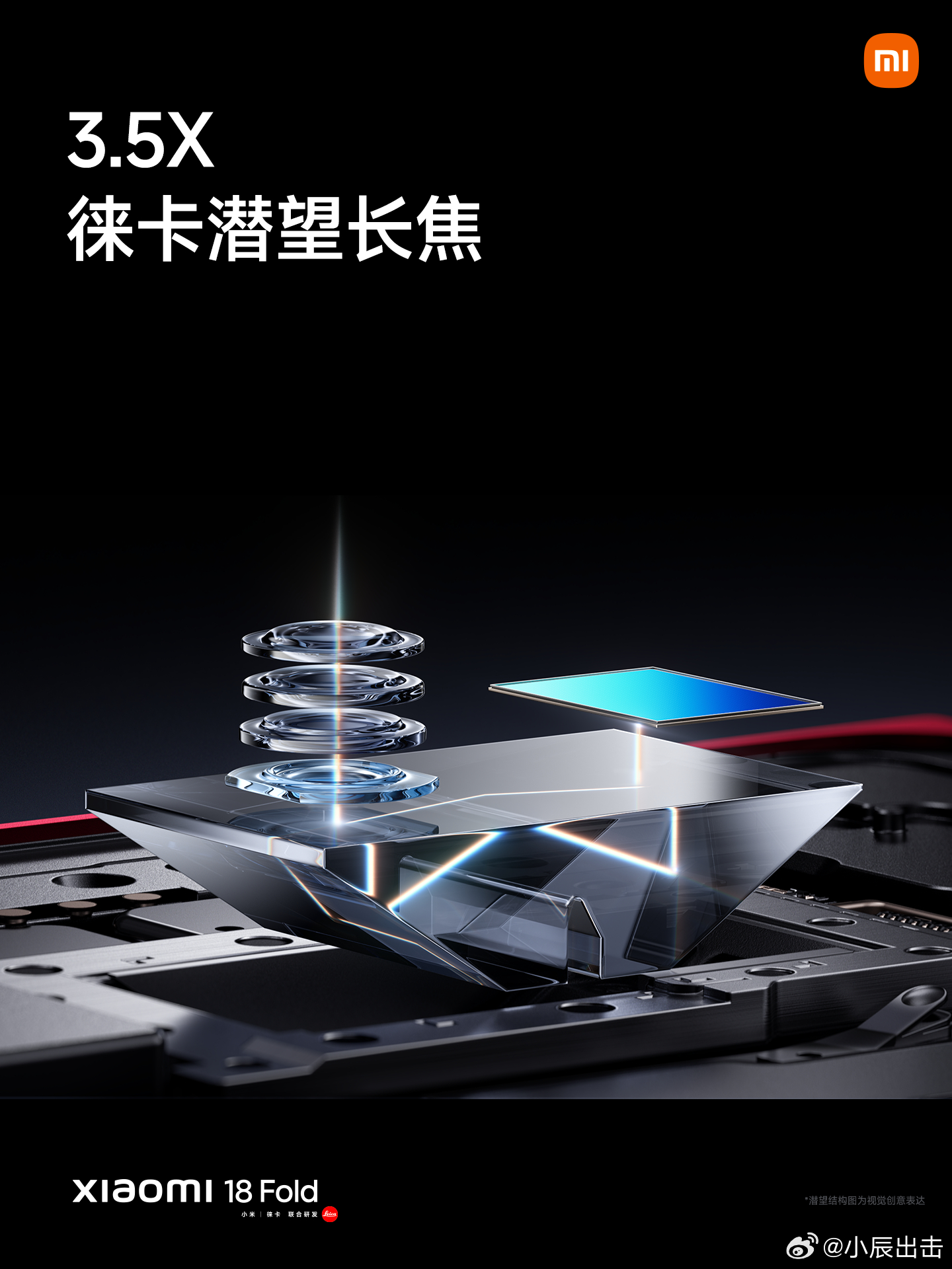 小米 18 Fold 的潜望长焦似乎也用了三重反射的结构[馋嘴]能减少机内空间的