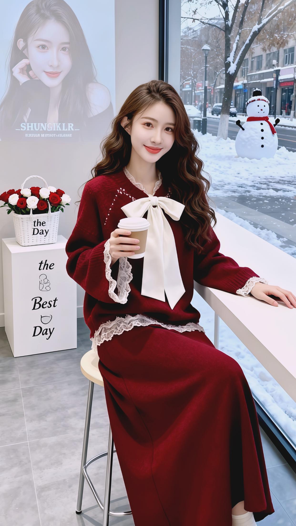 穿搭 女装 新年战袍 套装两件套 时尚