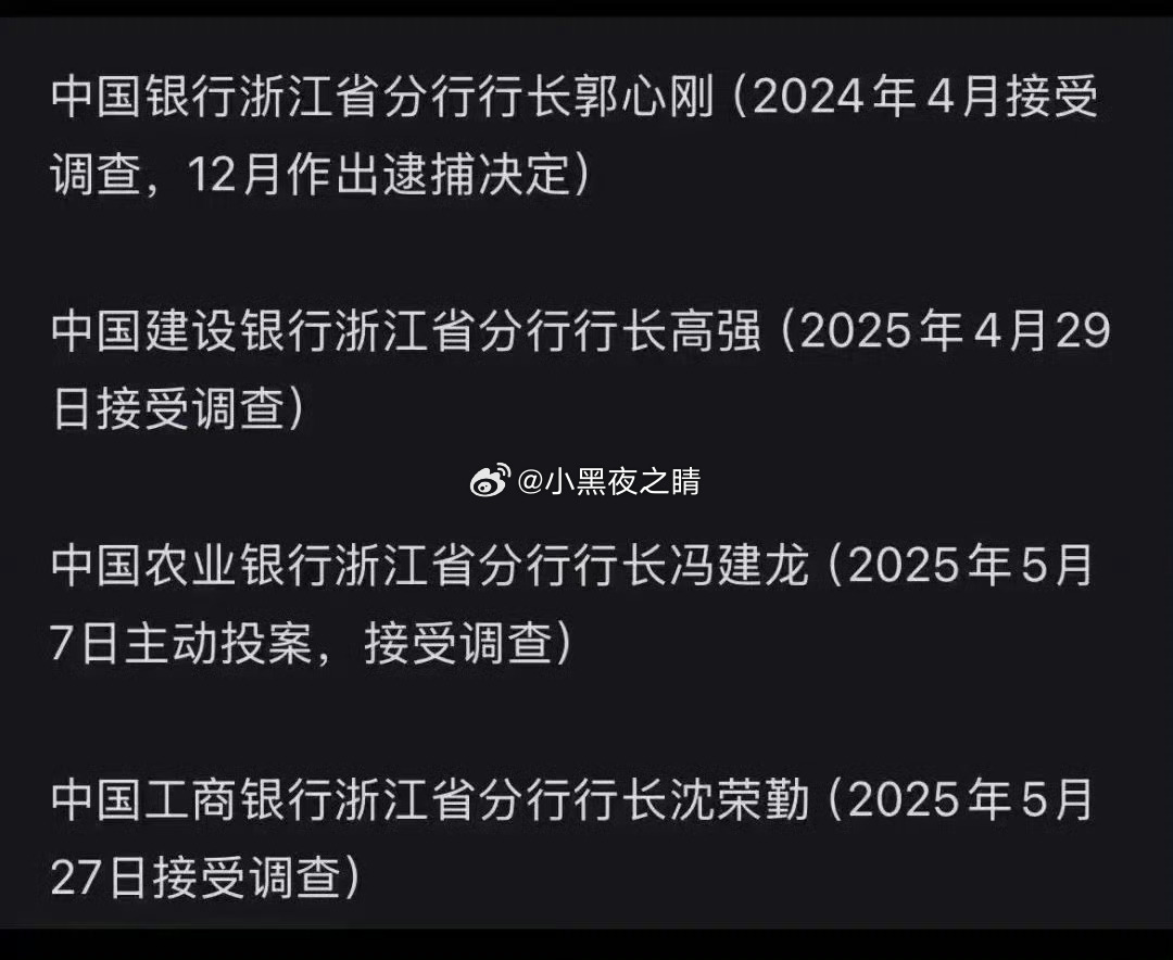 四大行浙江分行行长全部被抓一个都不能少[doge][doge][doge]据说涉
