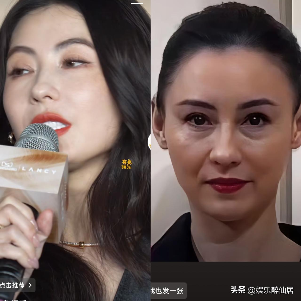 不要吓我这是同一个人吗？第一个是高清镜头下的张柏芝，皮肤状态可以说是非常好了，又