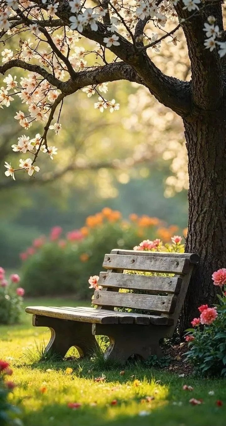 在公园里，找一个安静的地方坐一坐🌳