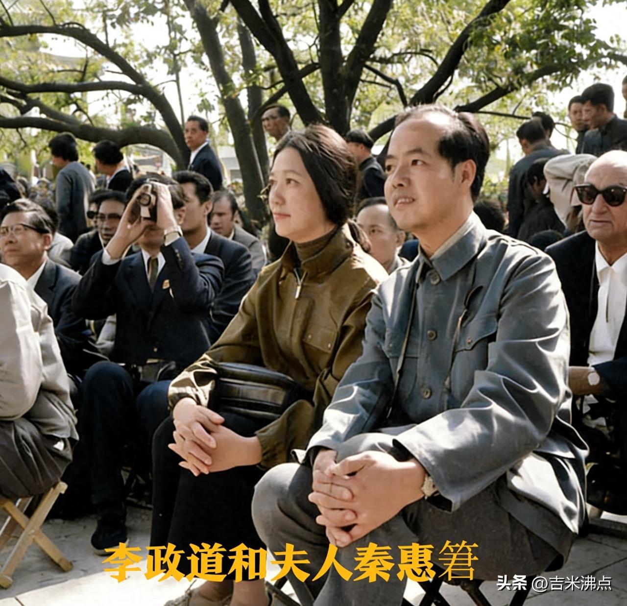 一张旧照片，马扎上两个人，光打在中山装和夹克上。1972年颐和园那天其实很安静，