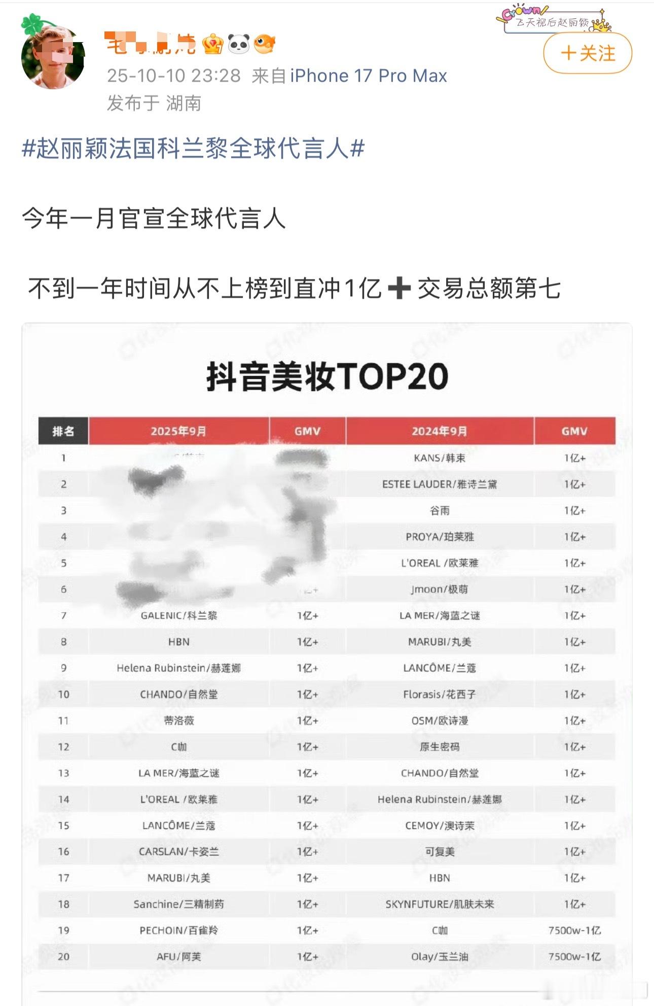 科兰黎品牌还能邀请到赵丽颖直播？之前的预告物料已删除，目前是一大批网红助力双十一