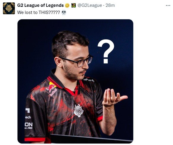 TES首局落败给T1，G2官方赛后发文：我们输给了这个队伍？T1对战TESS15