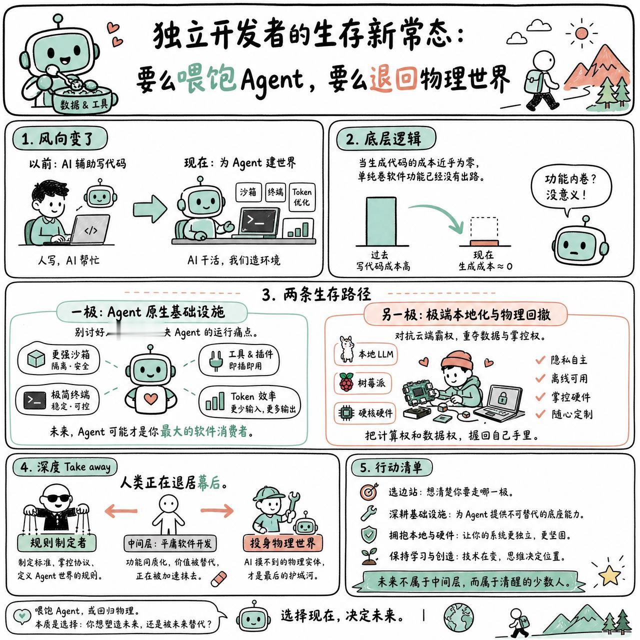 【独立开发者的生存新常态：要么喂饱Agent，要么退回物理世界】

看了一圈HN