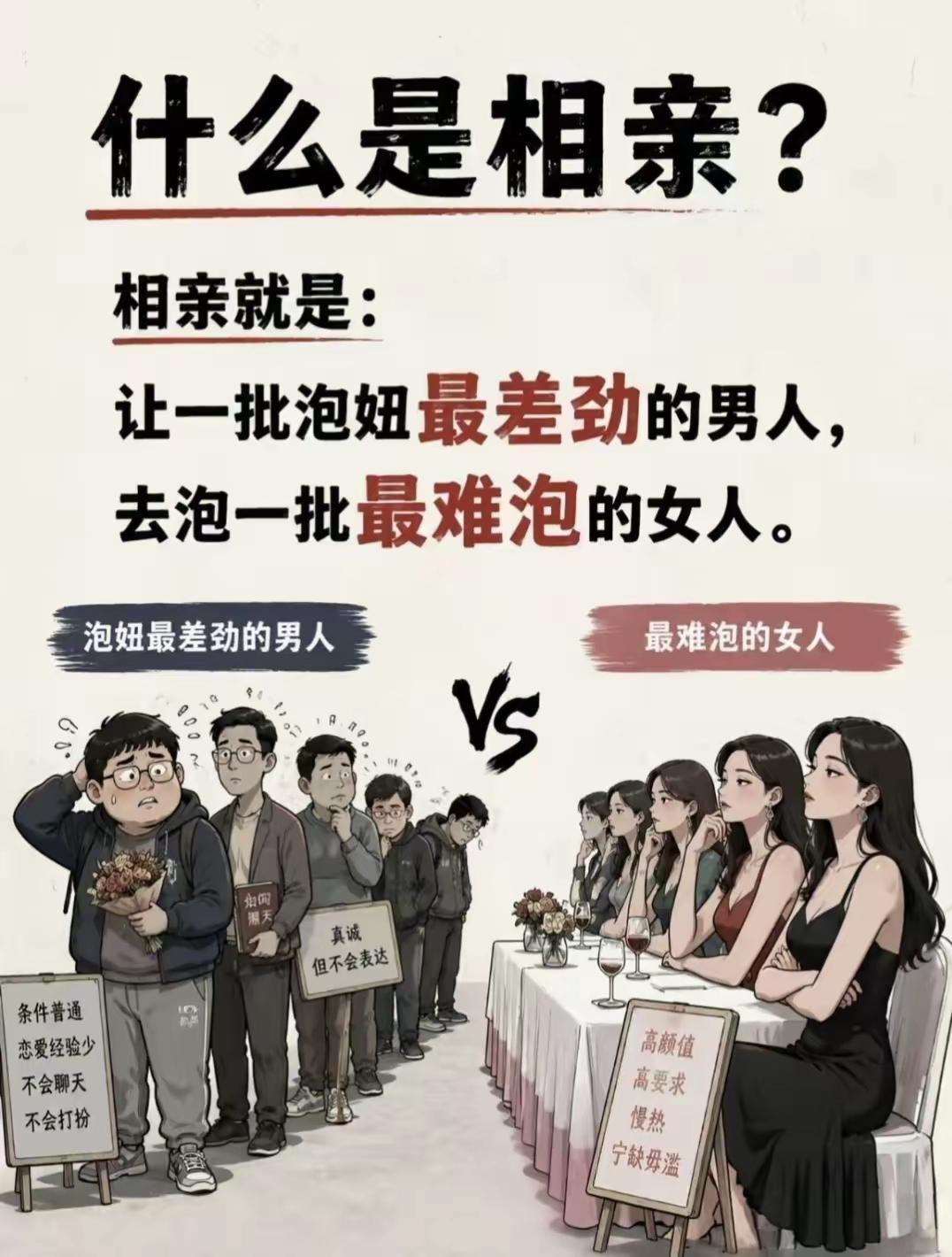 太扎心了，终于知道相亲为啥成功率这么低了！
大家觉得相亲会真的让小姐姐选择找老实