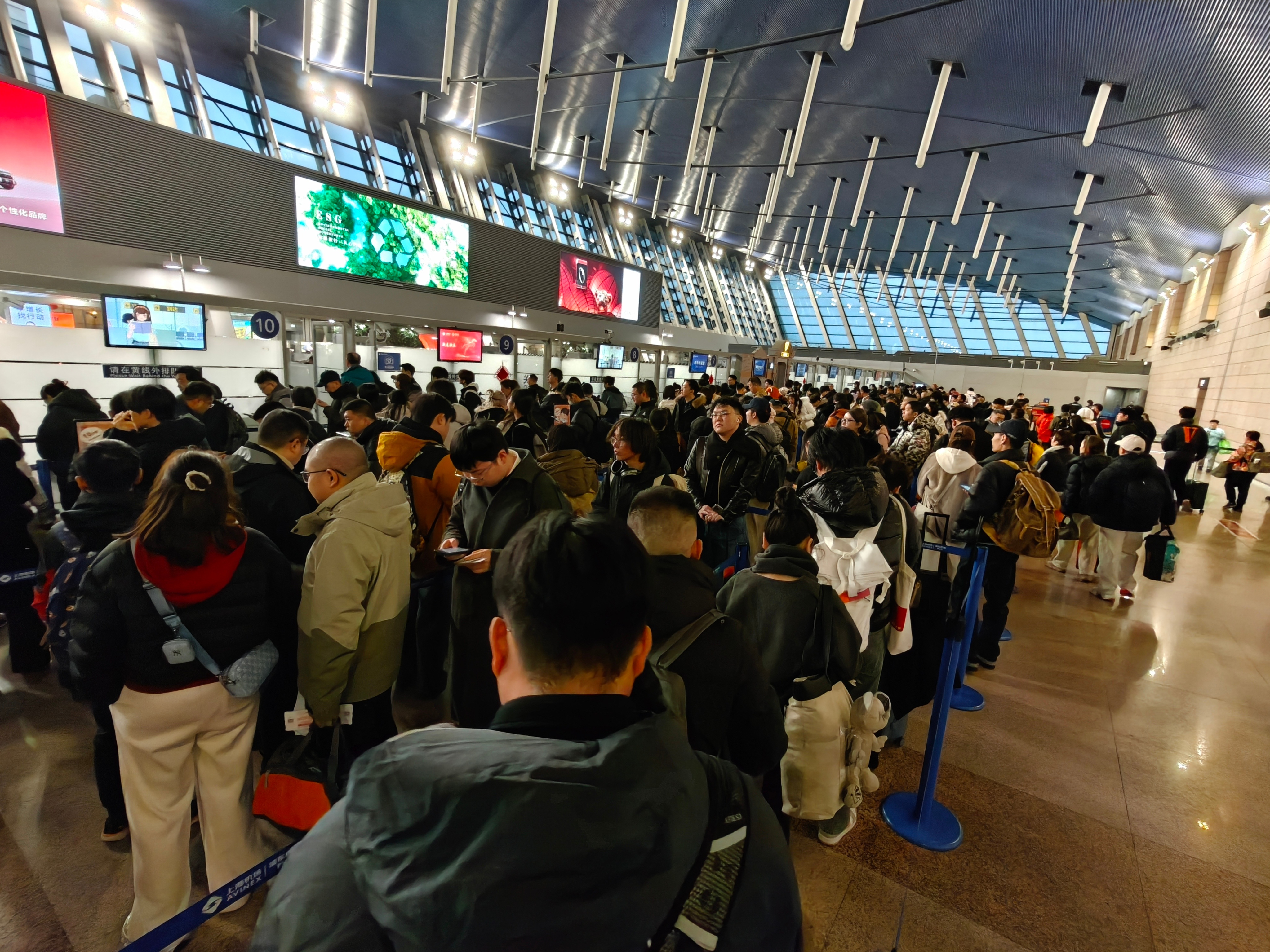 坐早班机的人真不少啊