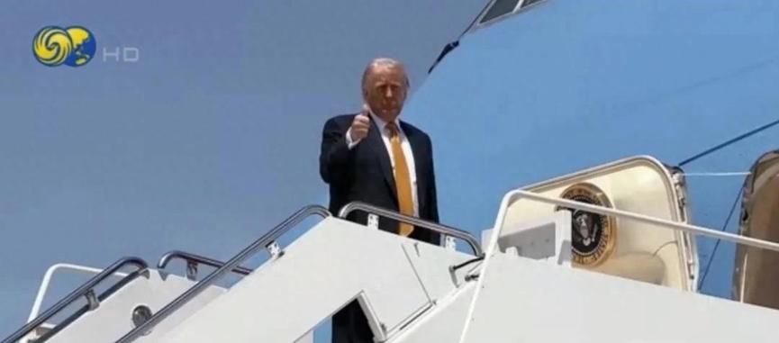 特朗普启程访华，鲁比奥、赫格塞思随行，万斯没有同行！美国总统特朗普5月12日下午