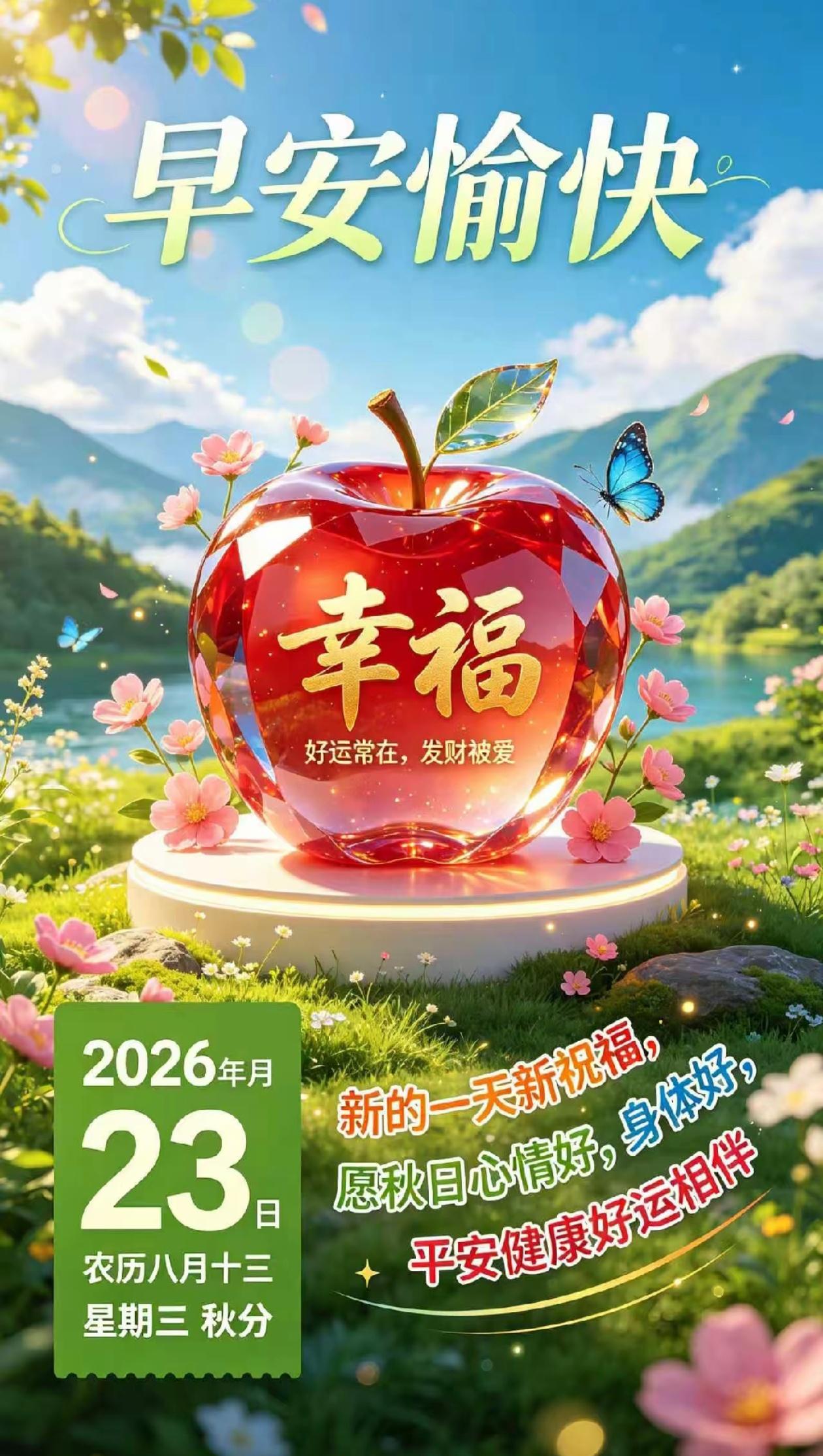 秋晨寄语，清风桂影度浅栏，月到秋中分秋色。
2026./09.23.
[微风][
