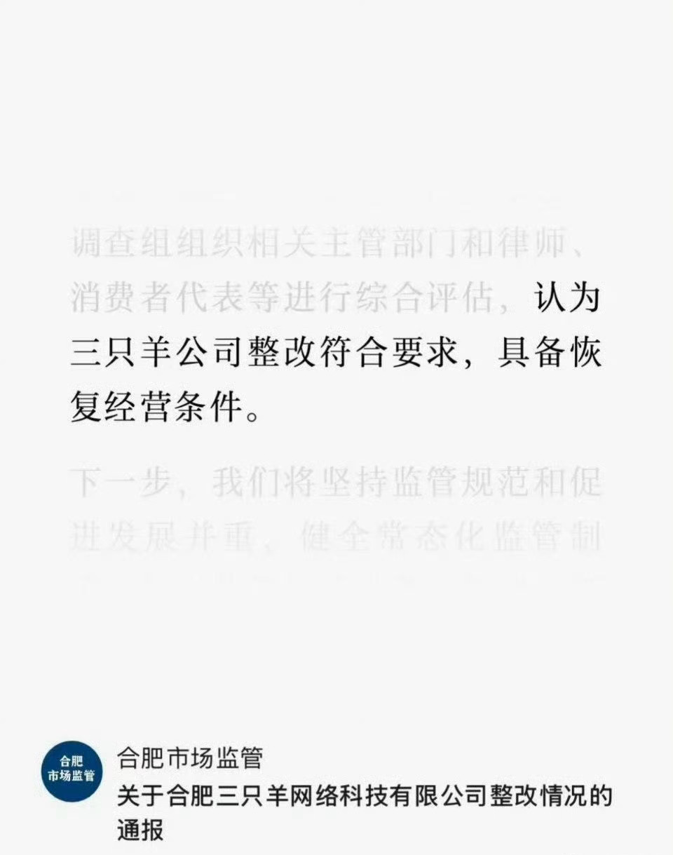 三只羊公司缴纳罚没款6894.95万元省流版：经三只羊公司申请，市联合调查组组织