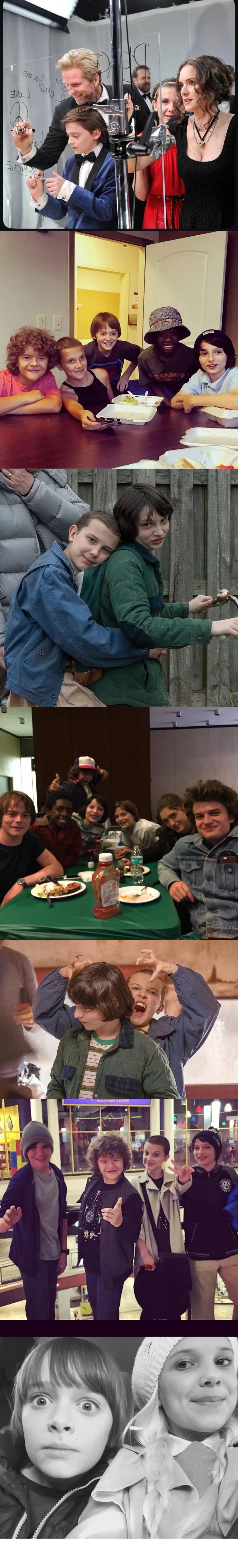 把怪奇物语的花絮照从头整理了一遍长剧集的伟大之处在于我们真的一起走过-孩子们我们