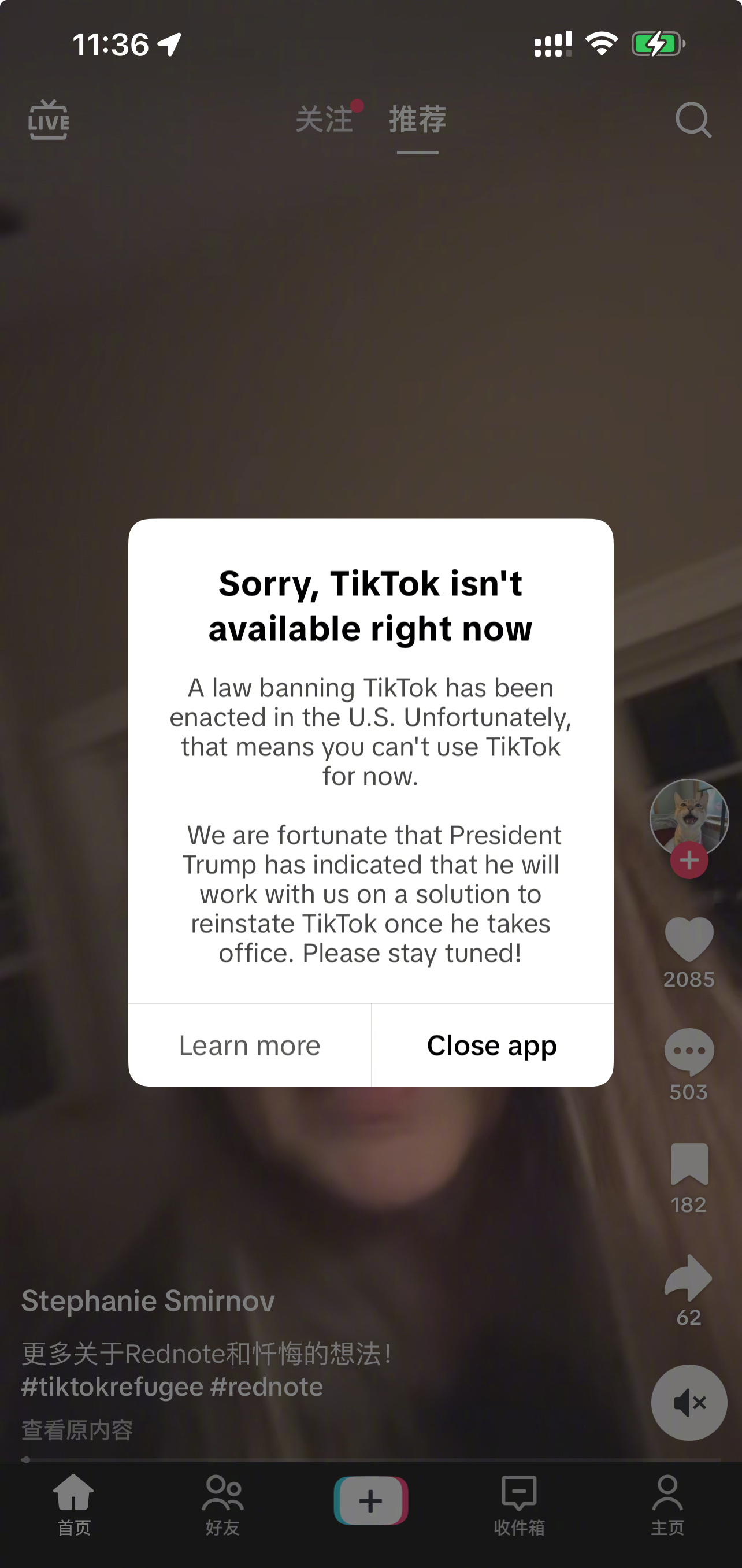 tiktok通知美用户将暂停服务 ！Oh No！刚刚TikTok美国正式被禁！点