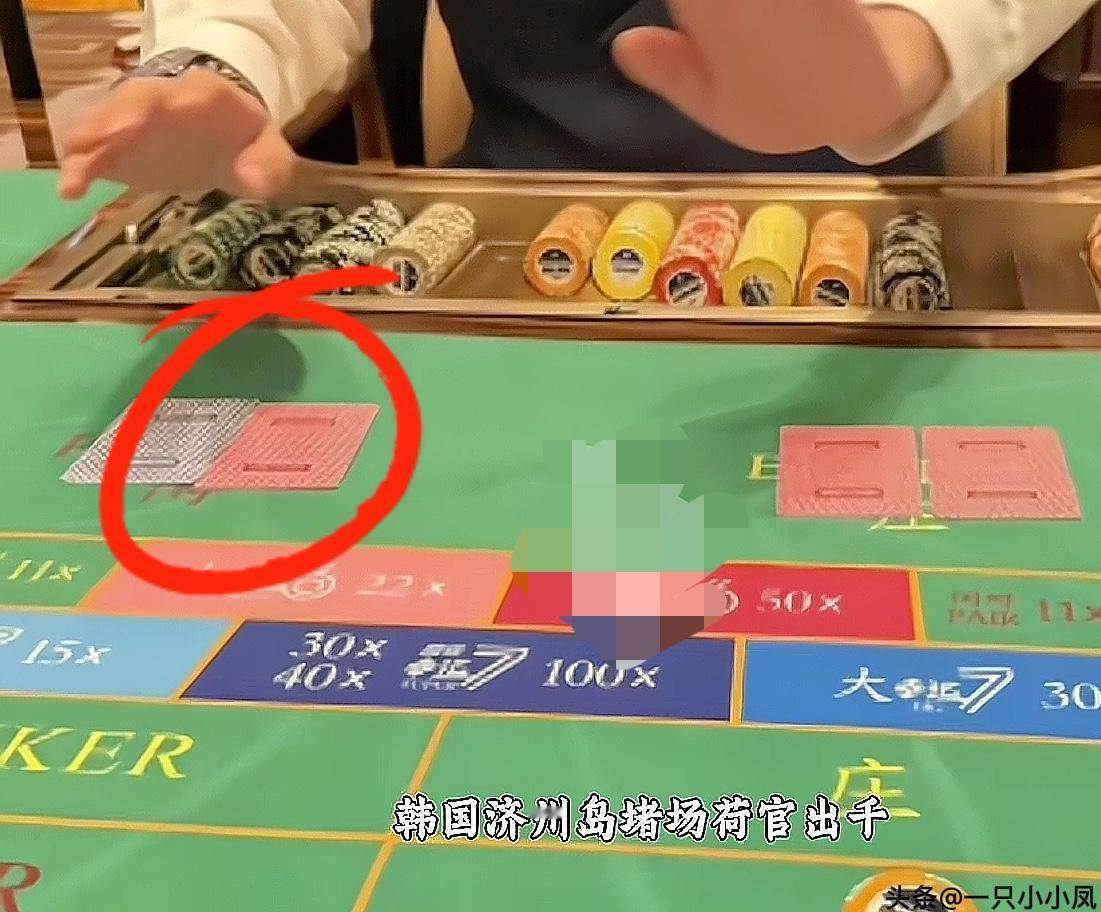 济州岛赌场又双叒出事儿啦！有网友爆料，荷官发牌时竟然发出红蓝色两种颜色的牌，这不