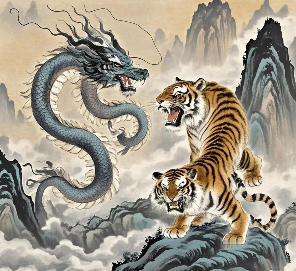 解析：上联意思是龙和虎的外形容易描绘，但内在的骨头很难画出来。下联与之相对，意思