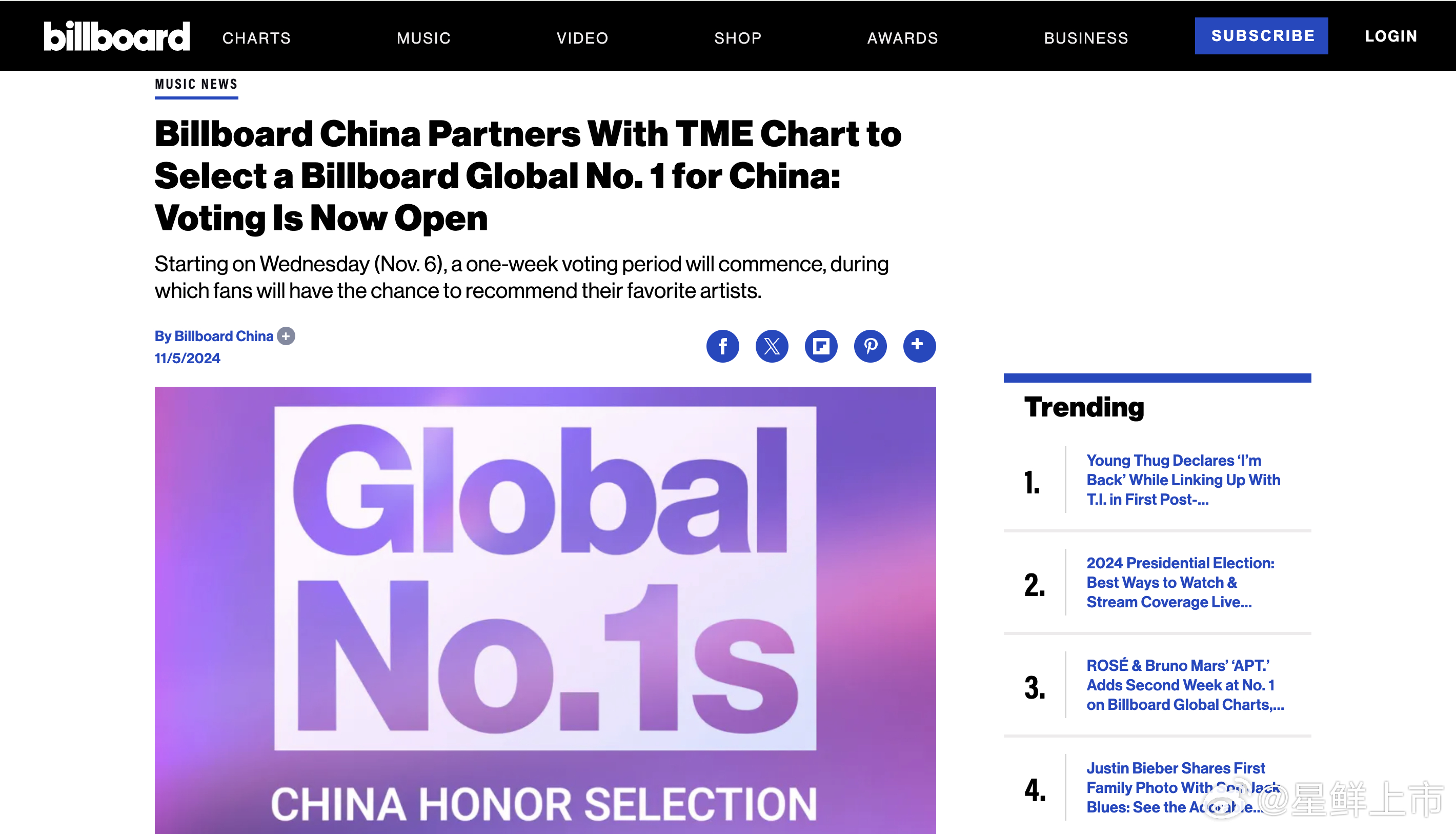 #Billboard腾讯音乐榜荣誉评选开启##Billboard腾讯音乐榜评选入