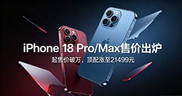 iPhone18 Pro/Max售价出炉！起售价破万，顶配暴涨3500元