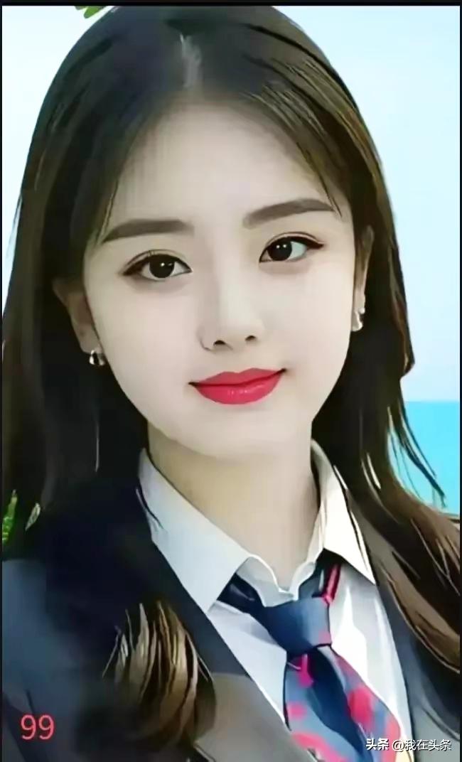 元气少女，清新校园风，红唇点缀，青春洋溢！💄👩‍🎓