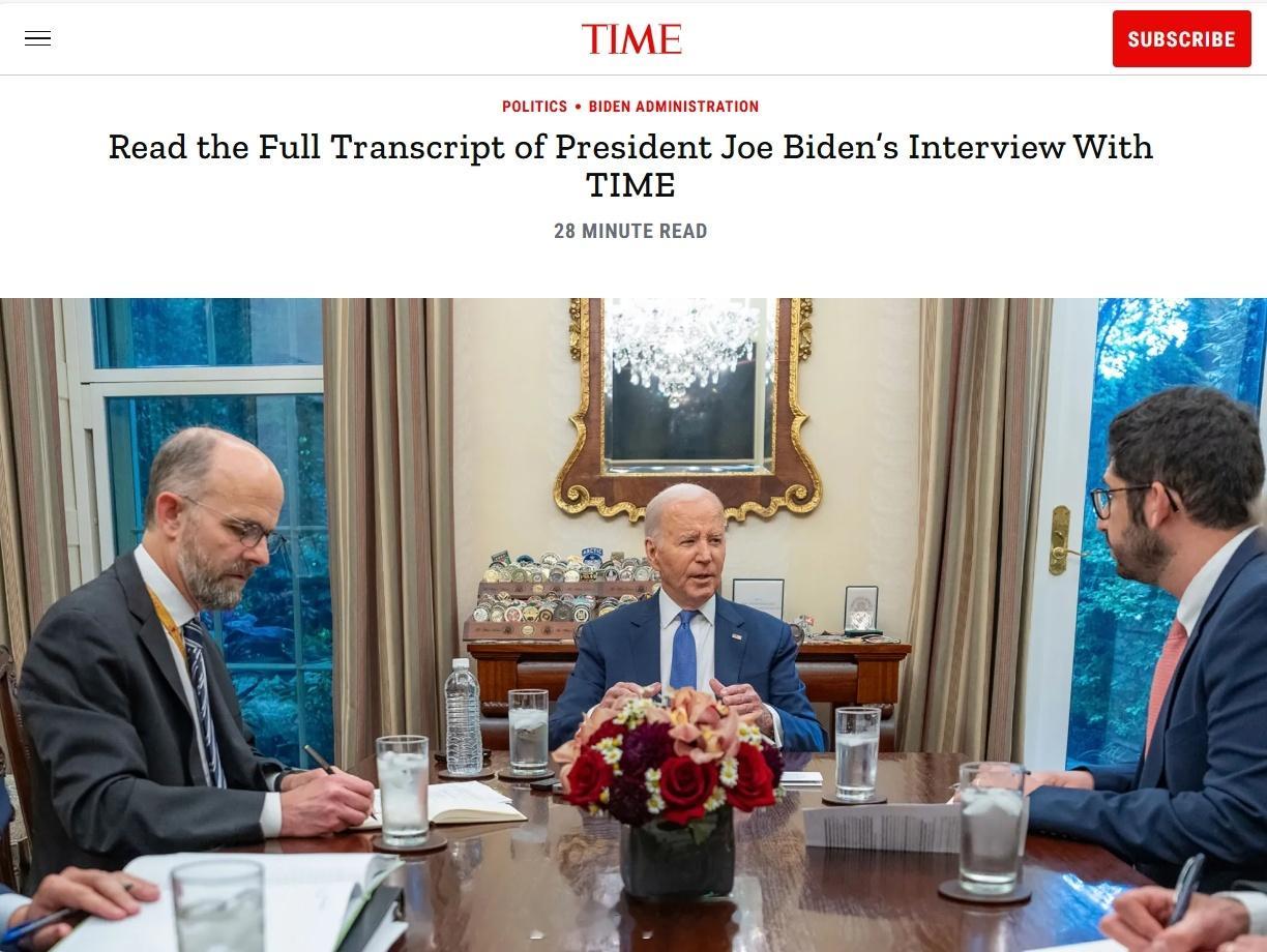 拜登重申：不排除武力“保护台湾”的可能性近日《时代》周刊（TIME）杂志刊发了5