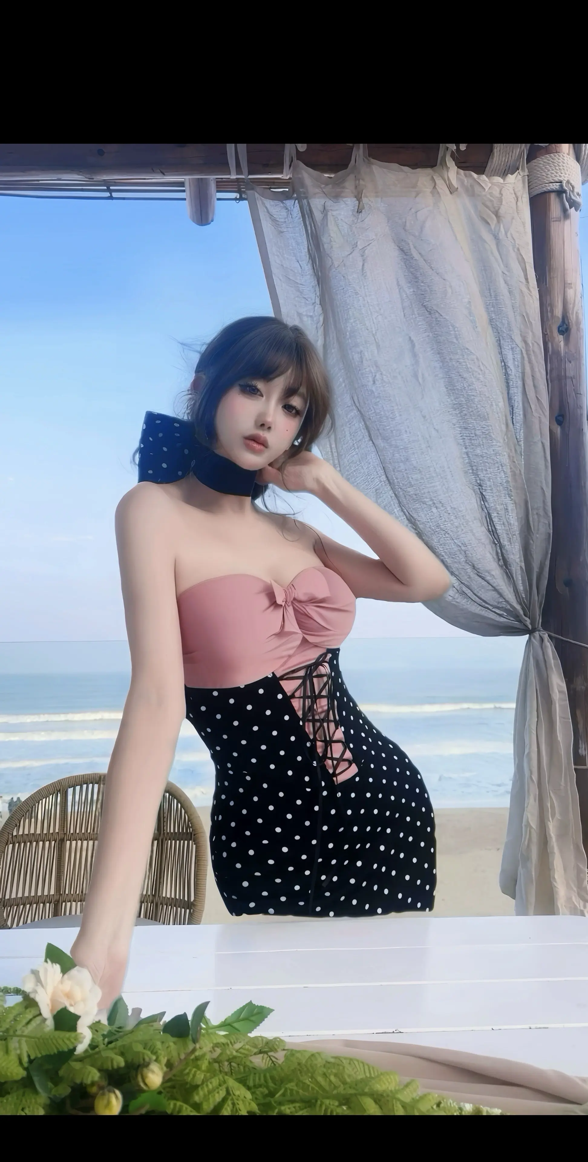 把我的心搞得一团糟 还在那里可爱的笑。