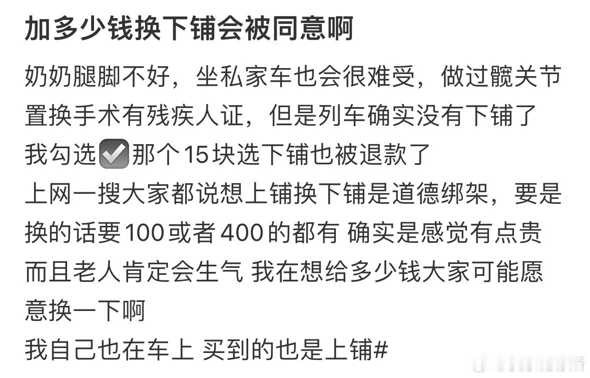 加多少钱换下铺会被同意啊❓ ​​​