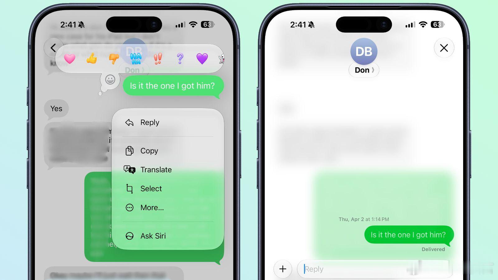 Apple  iOS 27 系统中可以在“信息”应用中，直接回复来自安卓手机的绿