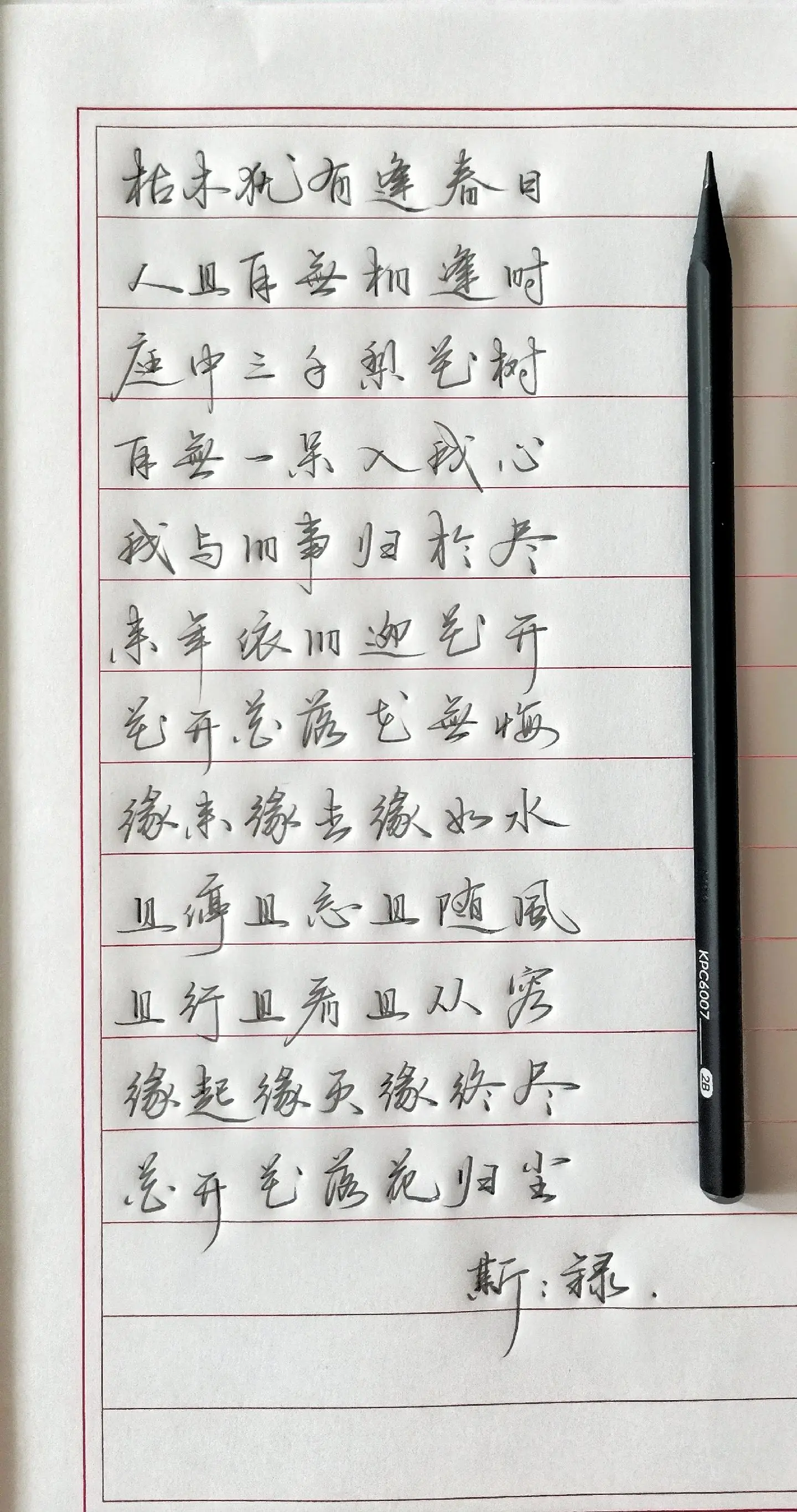 写字✍🏻 手写硬笔 写字是一种生活 诗词 每日一练