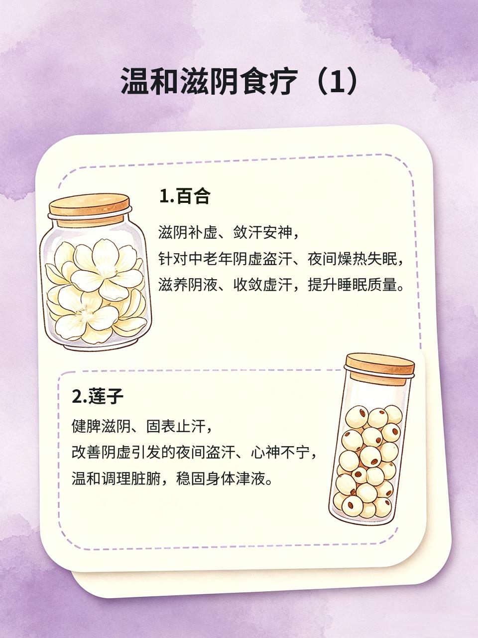 中老年体虚易盗汗，滋阴食疗，安稳睡整觉不出汗
中老年人群脏腑机能衰退，多存在阴虚