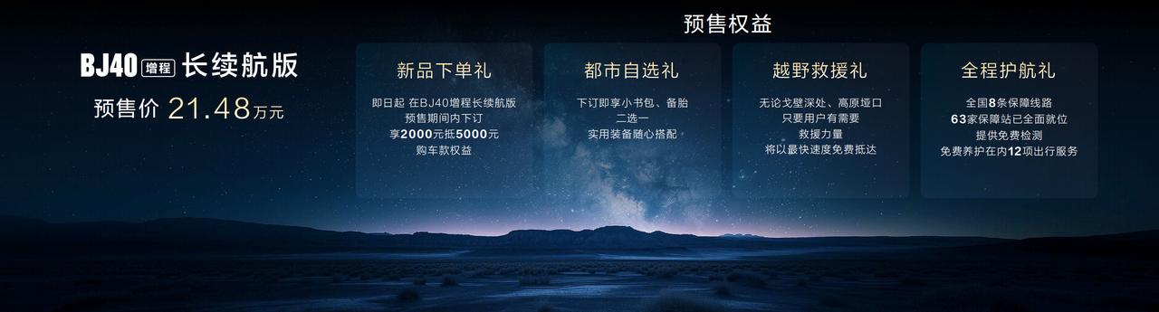 《BJ40增程长续航版预售21.48万，BJ40销量已破4万台》
北京越野在北京