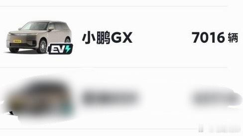 小鹏GX 7销量7016台，这款车大幅度拉升了小鹏集团的均价，显著助力了量价齐升