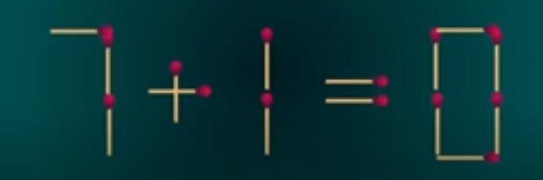 火柴棒硬核挑战来袭！图中 “7 + 1 = 0” 是明显不成立的等式，暗藏解题难