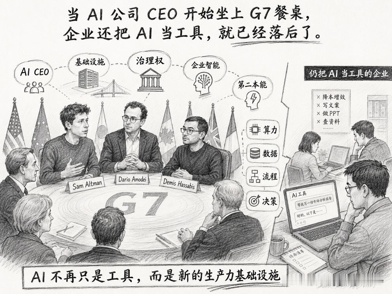 《AI CEO 坐上 G7 餐桌后，企业不能再只买几个账号了》

当 AI 公司