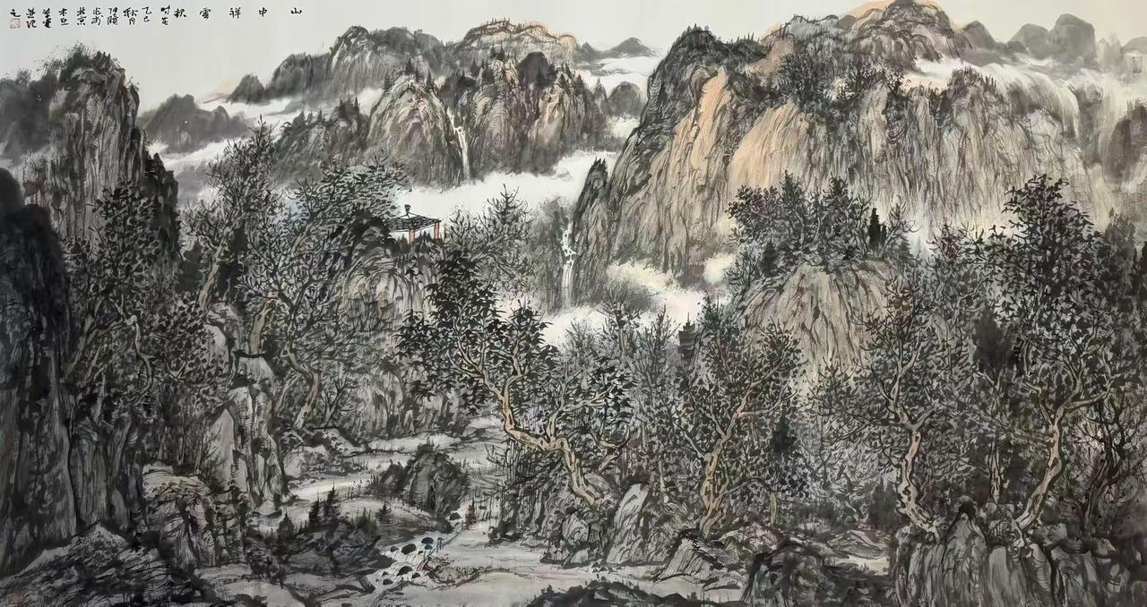 六尺整张。国画山水创作者中心 创作灵感 国画专业 山水系列作品