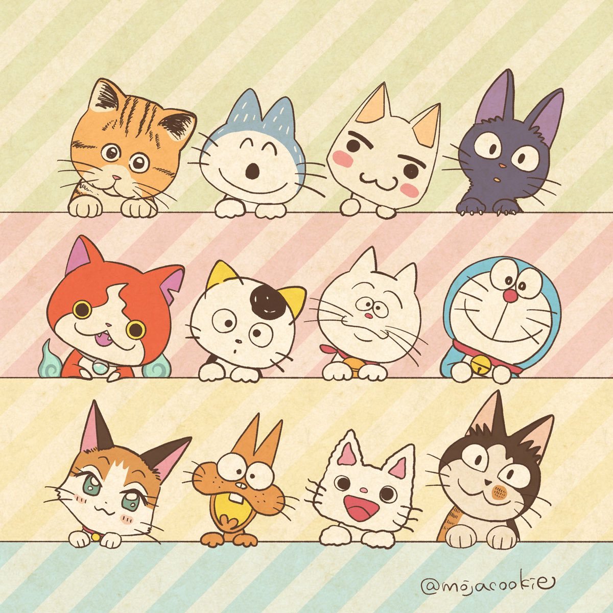 夏目友人帐动漫头像 爱看一些可爱的萌物猫猫狗狗.[哈哈]绘：mojacookie