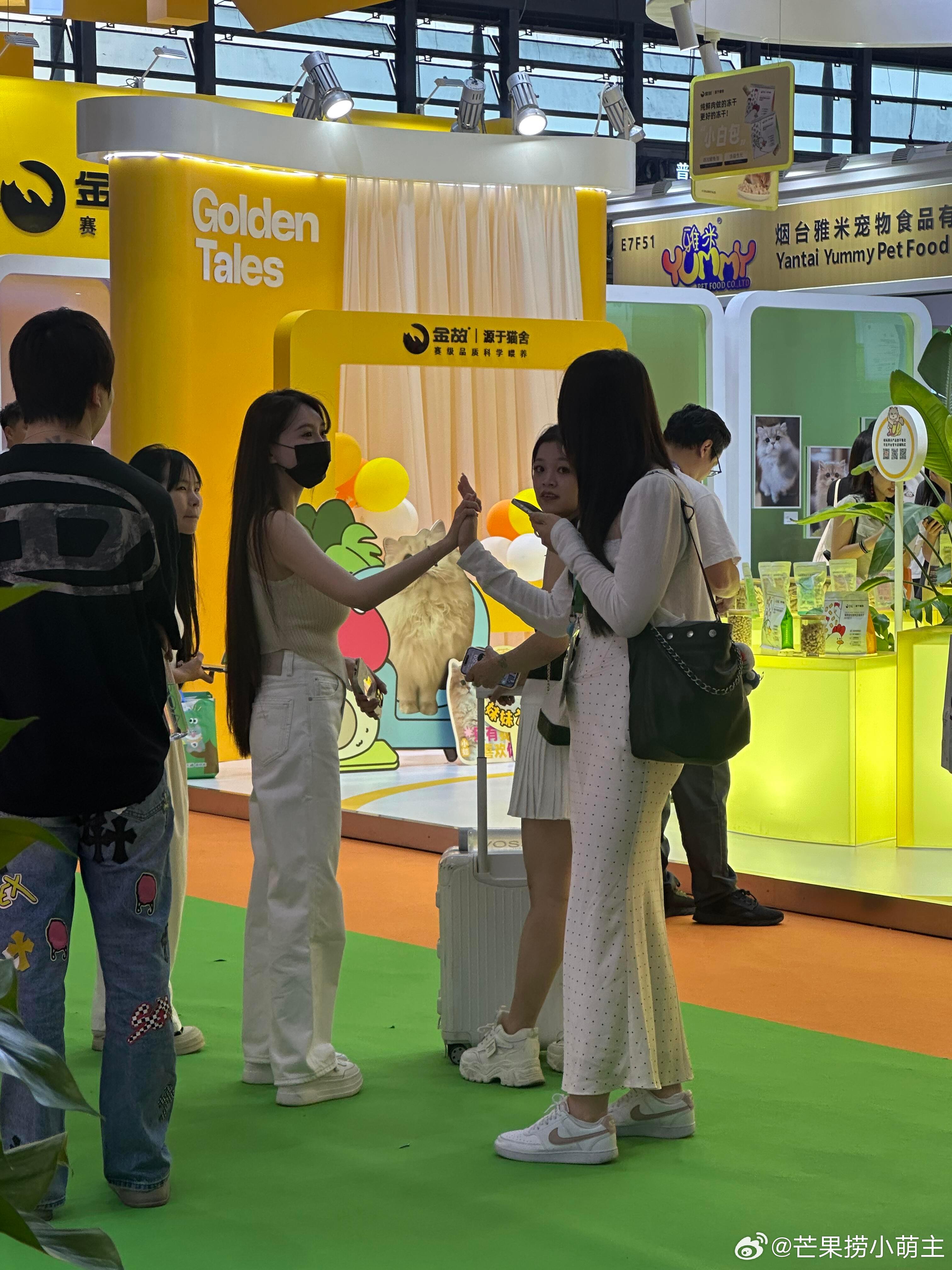 宠物展偶遇叶珂叶珂产后身材状态 宠物展偶遇叶珂，产后身材状态不错，一头长发瞩目 