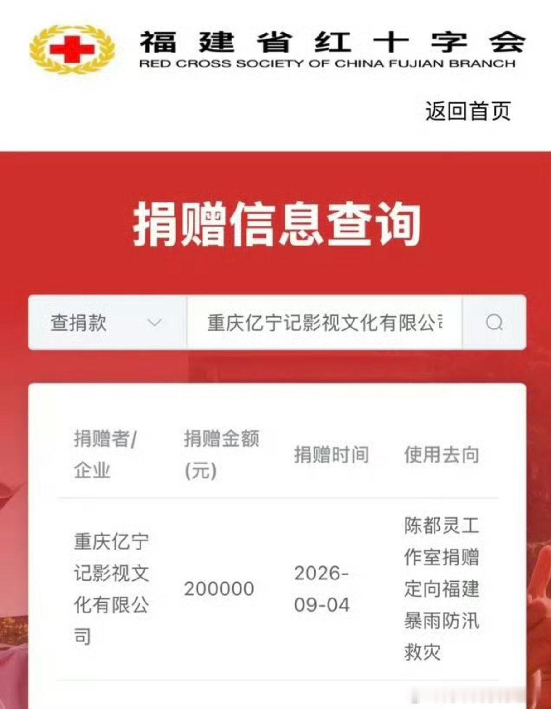 陈都灵给福建雨灾捐赠20万陈都灵默默捐款支援福建陈都灵捐款驰援福建灾情 ​​​