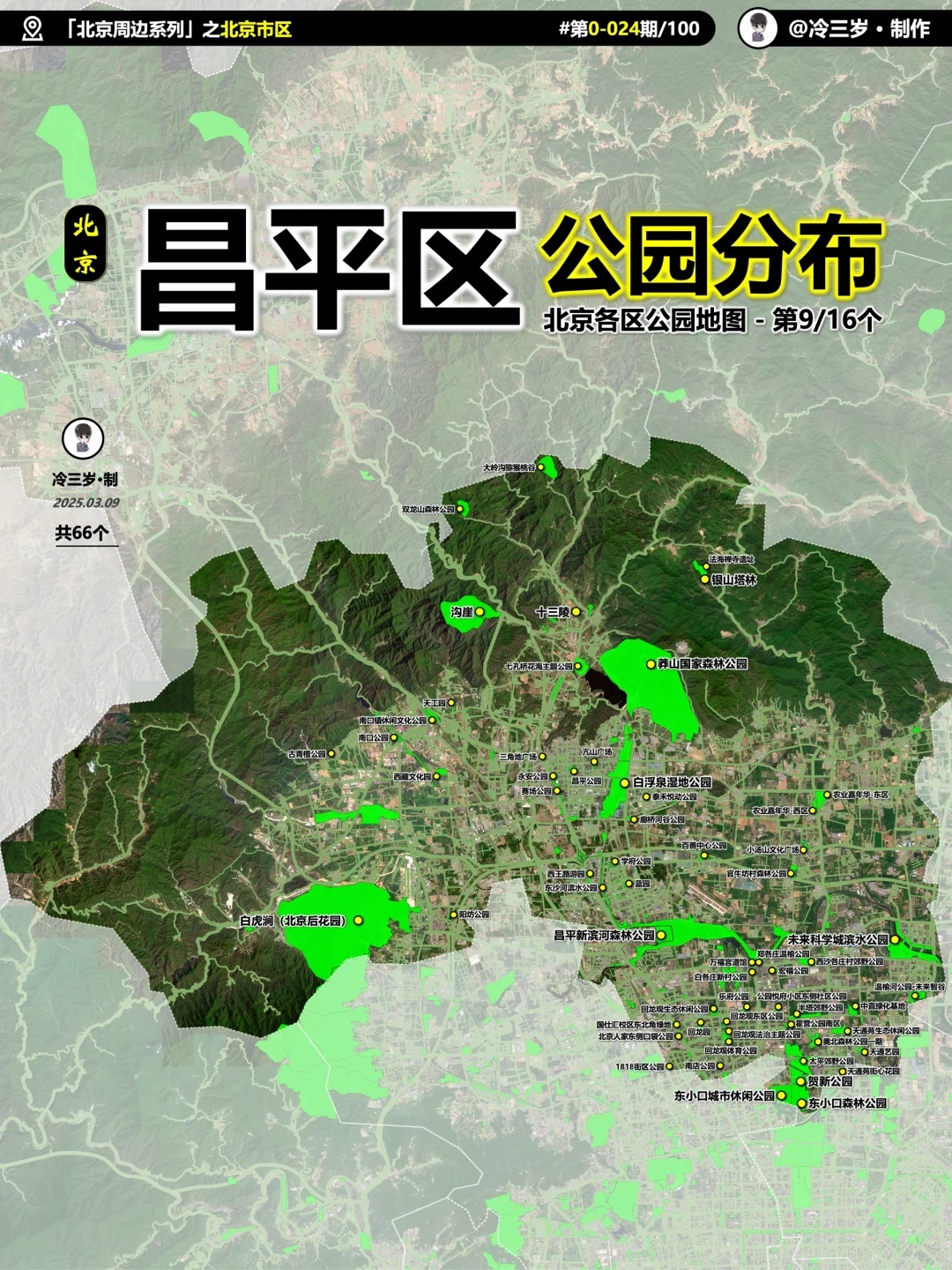 昌平的公园主要集中在南边，县城区域不多