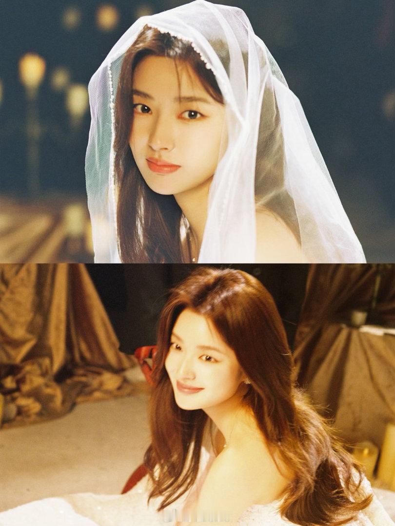 徐若晗晒温夏婚纱照 温夏的婚纱皮肤也太好看了吧，徐若晗这套婚纱照拍得太有感觉了。