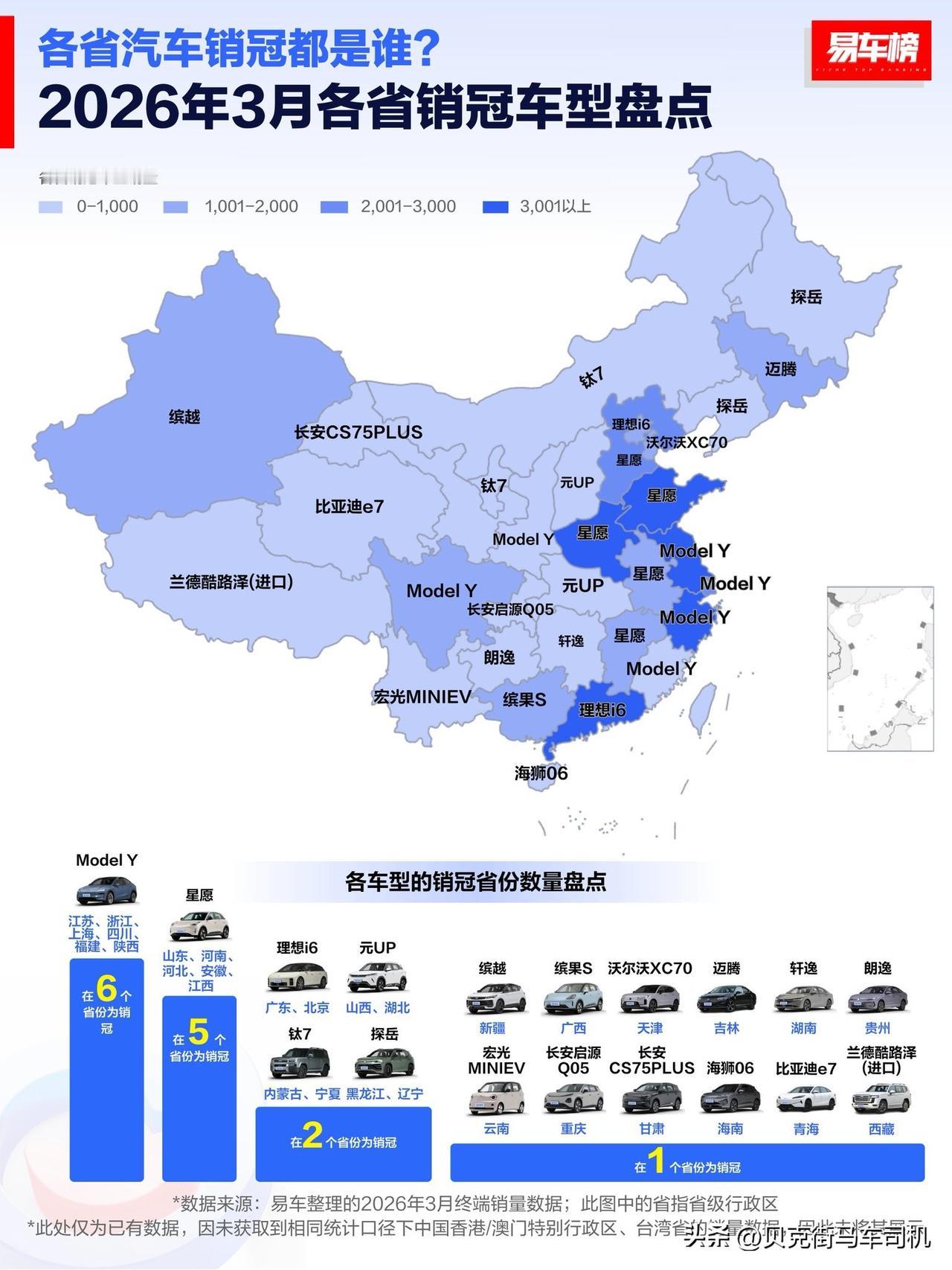 广东理想i6这么多吗，路上不多见啊。各省的销冠车型都是谁？符合你心目中的印象吗？