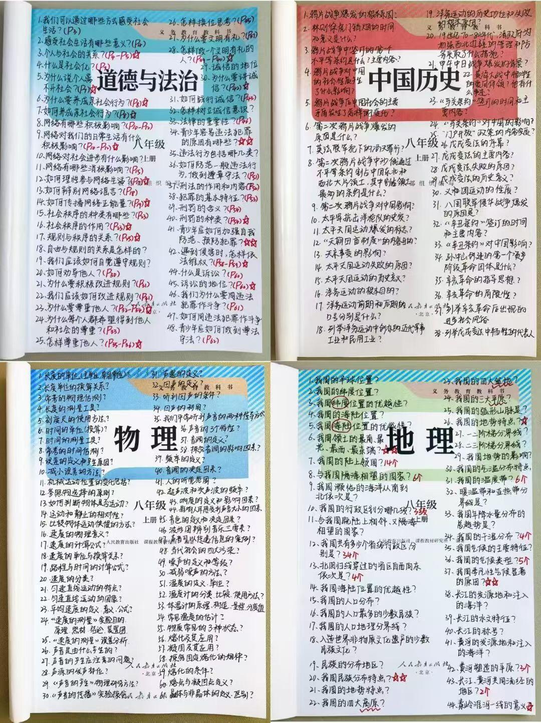 八上小五门全套背诵重点汇总📚