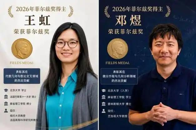两个菲尔兹奖不是偶然，中国创新已经跑通完整循环系统。

这次邓煜王虹同时获奖，很