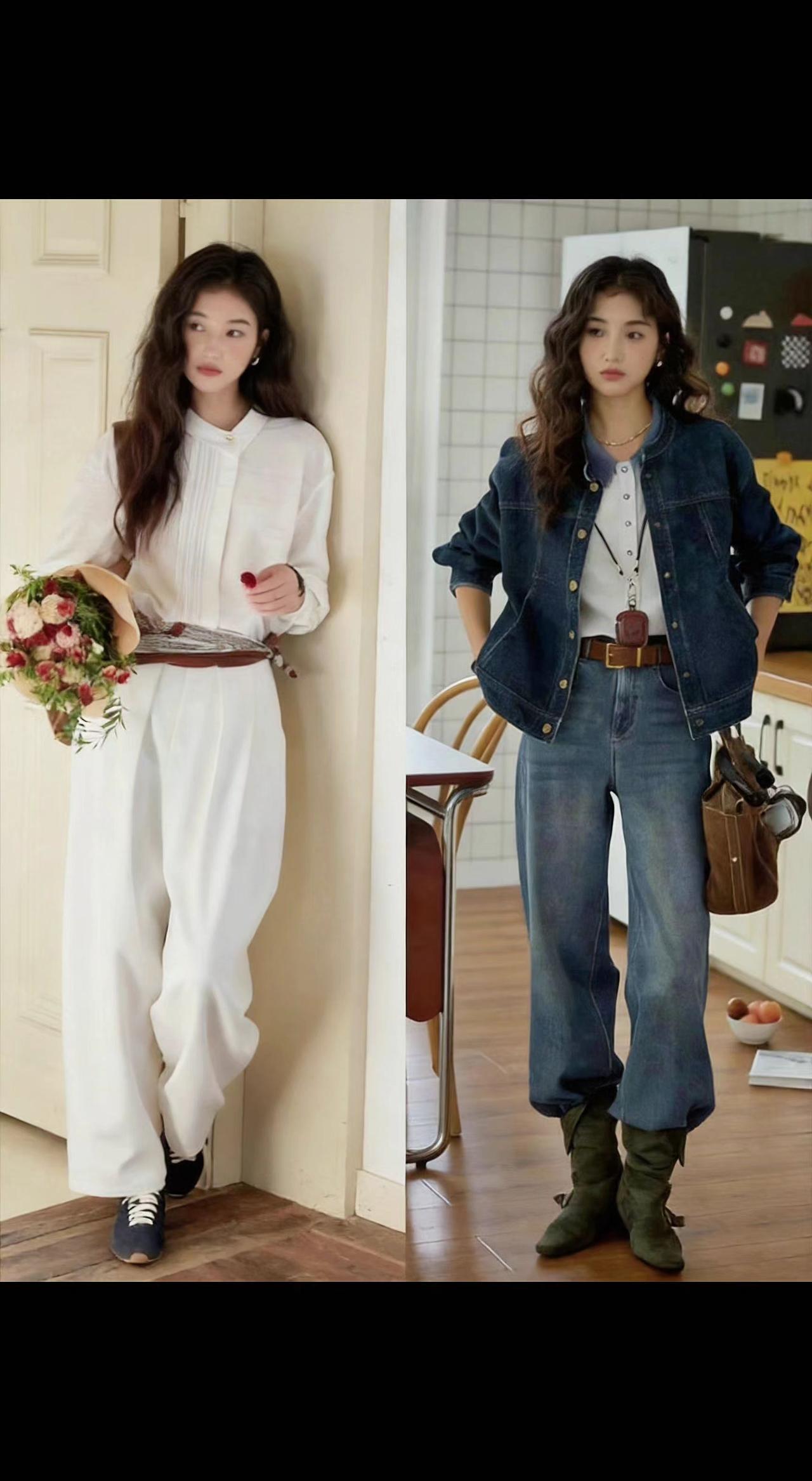 ✨白裙是清晨的雾，牛仔是午后的风🌬️
衣橱里藏着两个自己，今天你想赴哪场约会？